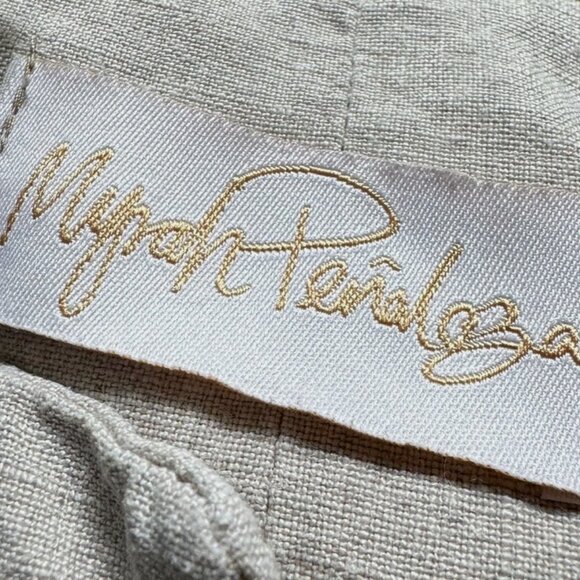 Myrah Penaloza Linen Oversized Gray Eagle Blazer One Size Pocket Shell Button - Picture 7 of 10